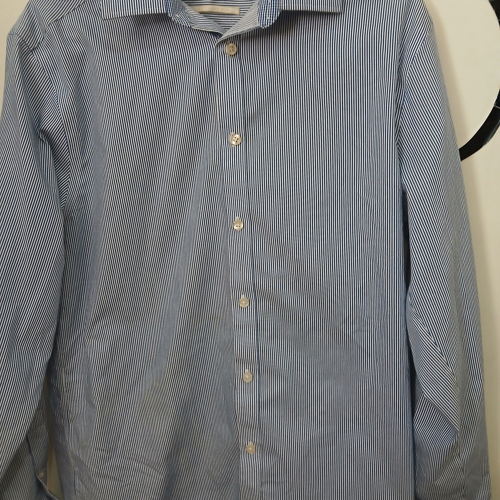 MICHAEL Michael Kors Men's Blue Pinstripe Shirt
